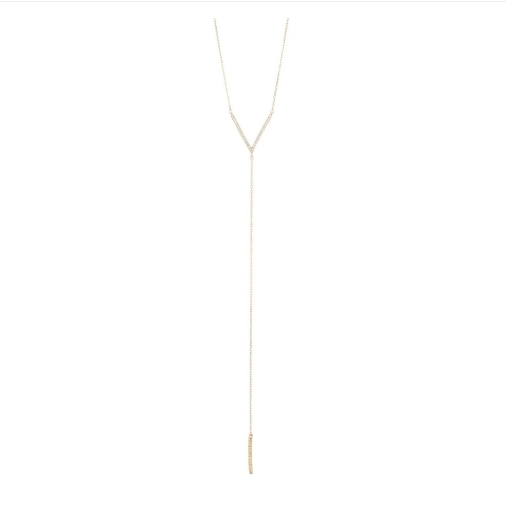 Crystal Y Lariat Necklace